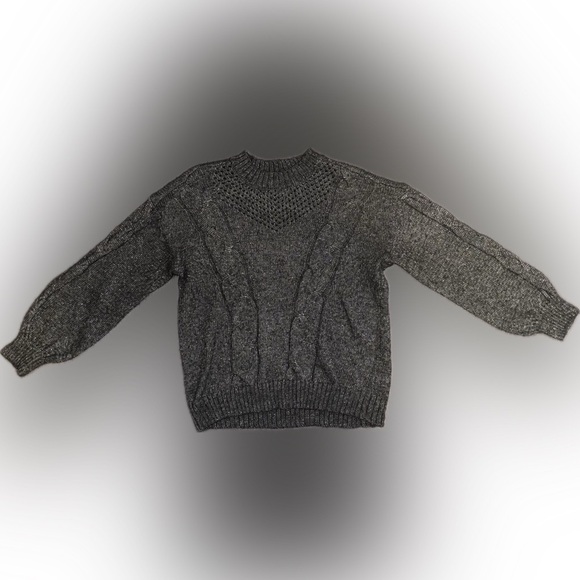 Lauren Conrad | Metallic Cable Knit Sweater | Green Shimmer Pullover | Size L - Picture 7 of 11